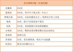 瘦身食谱计划表